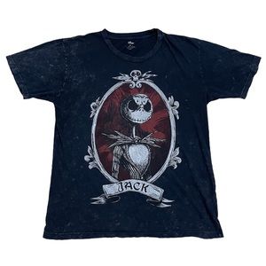 Disney Nightmare Before Christmas - Jack Graphic Tee Black Acid Wash Shirt Sz M